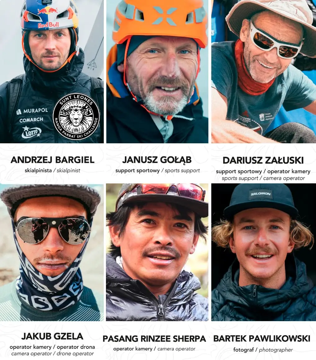 Equipo de Andrzej Bargiel en el Nanga Parbat.